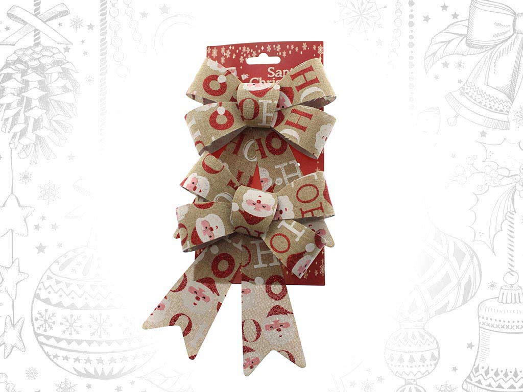 SET OF 2 HOHOHO SANTA BOWS cod. 9315096