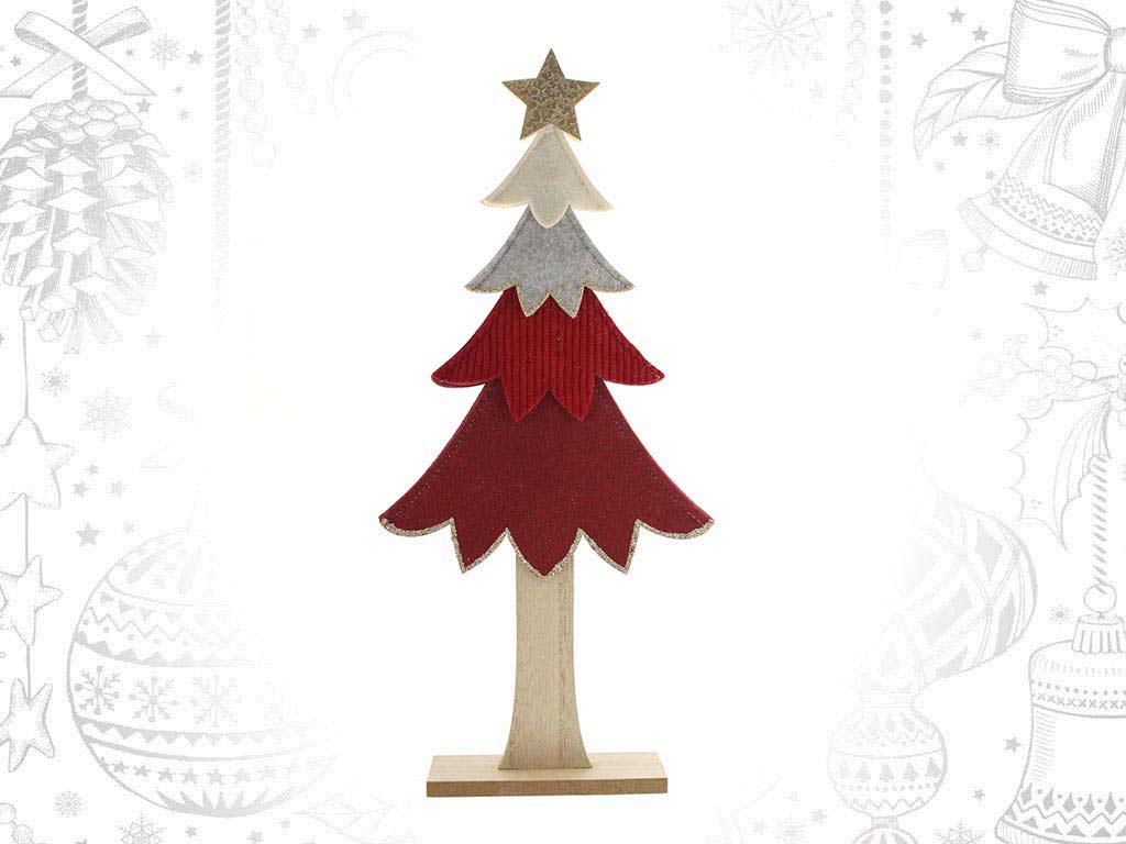 FIGURINE SAPIN PELUCHE ROUGE cod. 9315158