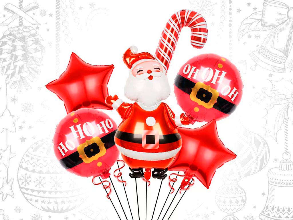 SET 6 BALLONS FETE PERE NOEL cod. 9315193