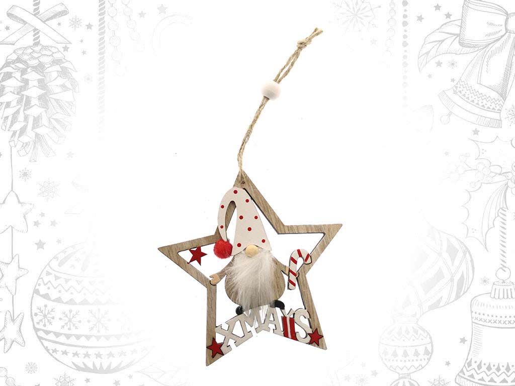 ORNAMENTO BABBO NATALE CON STELLA BIANCA cod. 9315287