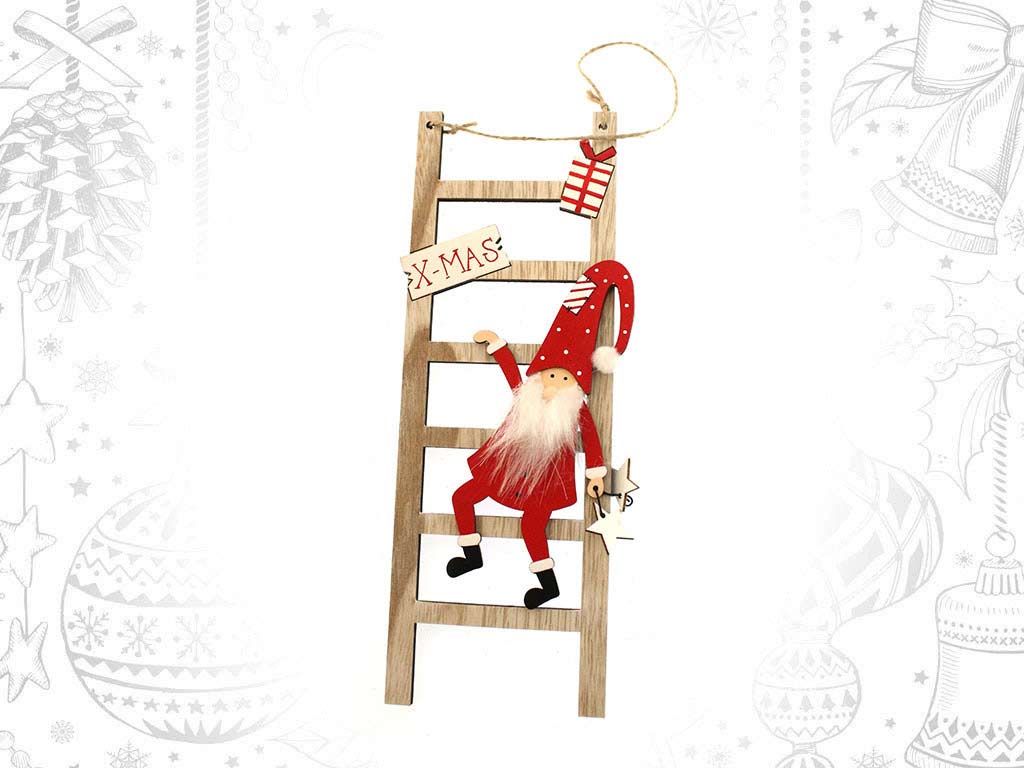 ORNAMENTO ESCADAS PAI NOEL VERMELHO cod. 9315290