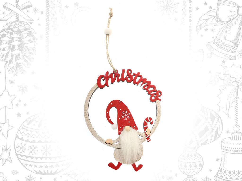 ORNAMENTO BABBO NATALE ROSSO CON PALLINA cod. 9315300