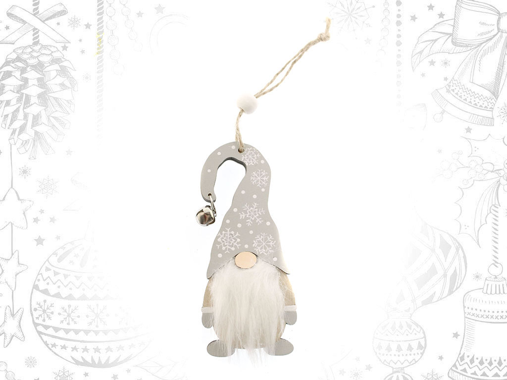 BEIGE SANTA SNOWFLAKE ORNAMENT cod. 9315311