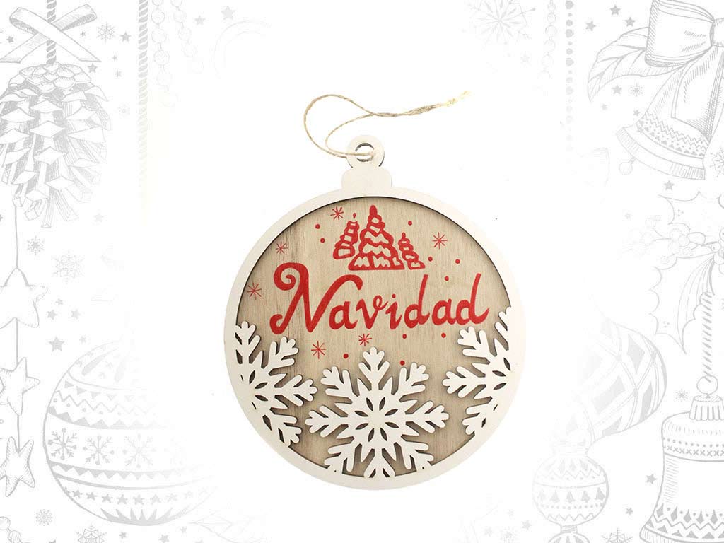 FELIZ NAVIDAD WHITE SNOWFLAKES BAUBLE OR cod. 9315330