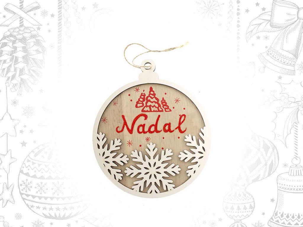 COLGANTE BOLA COPOS BLANCA BON NADAL cod. 9315331
