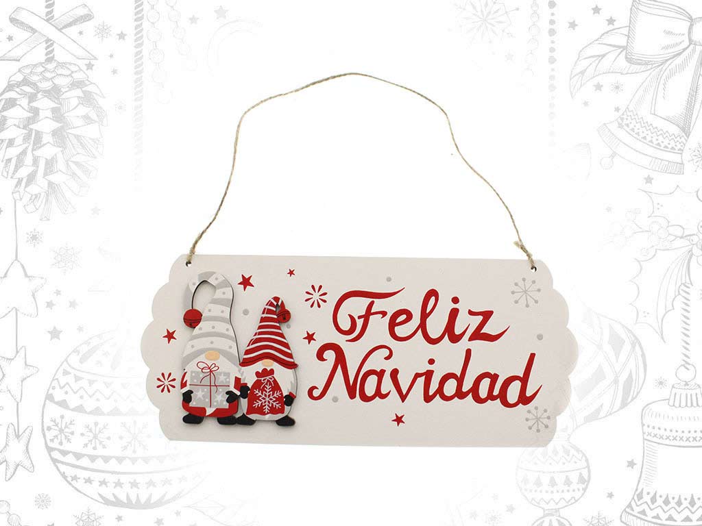 ORNAMENTO BIANCO BABBO NATALE FELIZ NAVI cod. 9315344