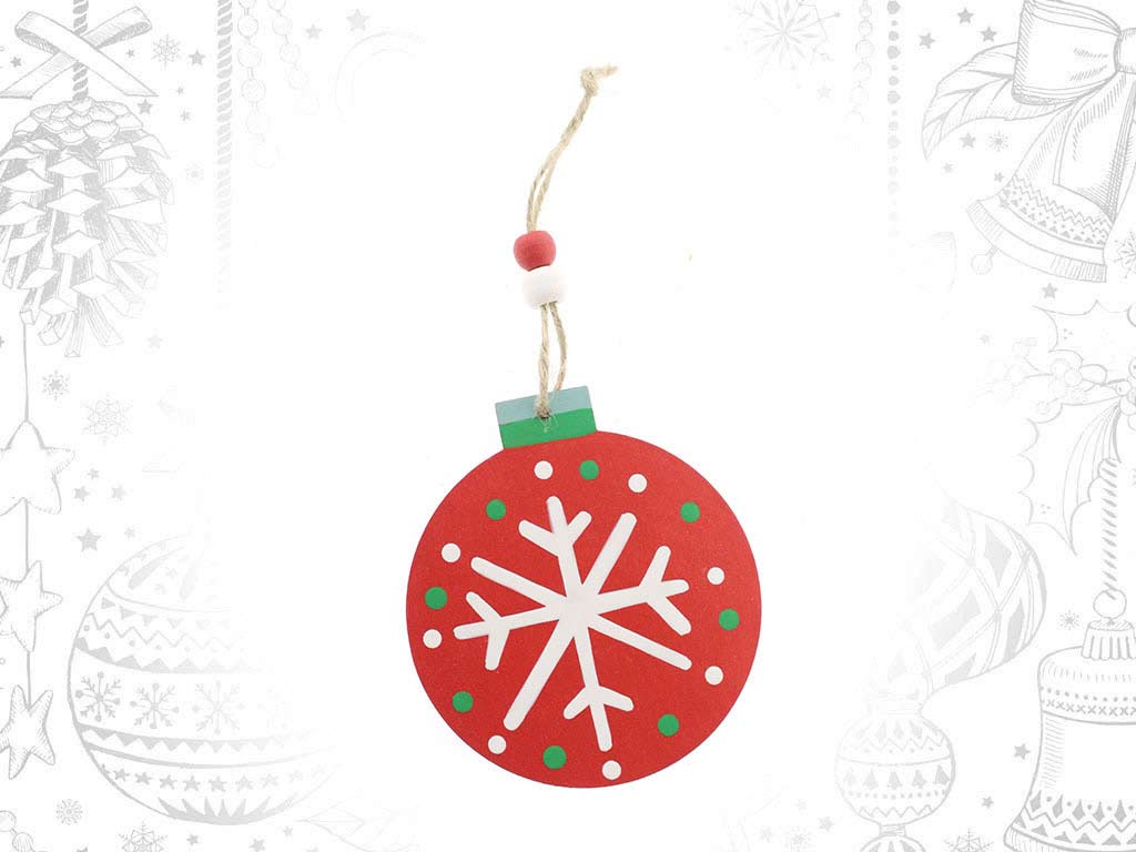 RED SNOWFLAKE BAUBLE ORNAMENT cod. 9315352