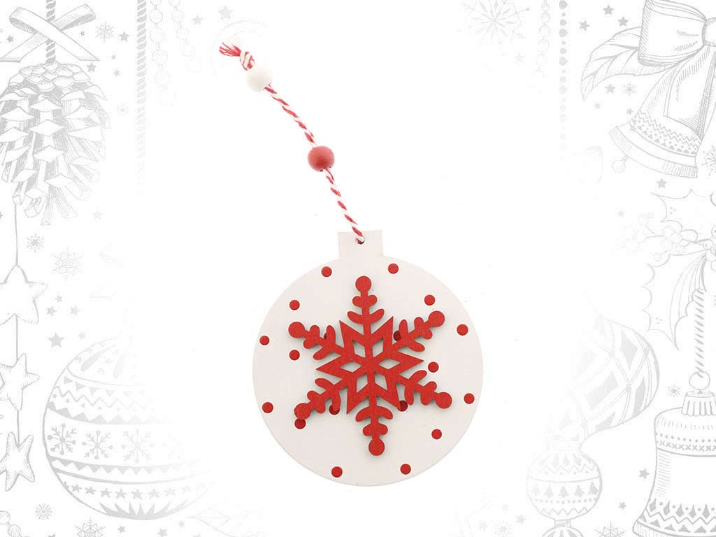 WHITE SNOWFLAKE BAUBLE ORNAMENT cod. 9315357