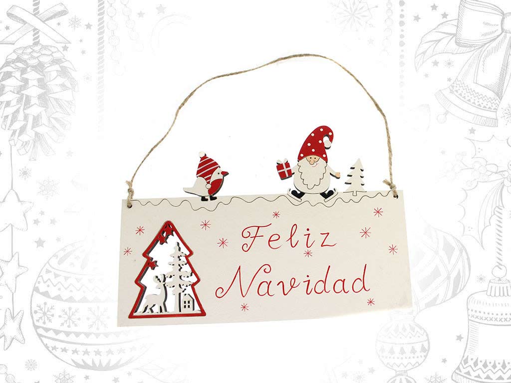 ORNAMENTO BABBO NATALE BIANCO FELIZ NAVI cod. 9315387
