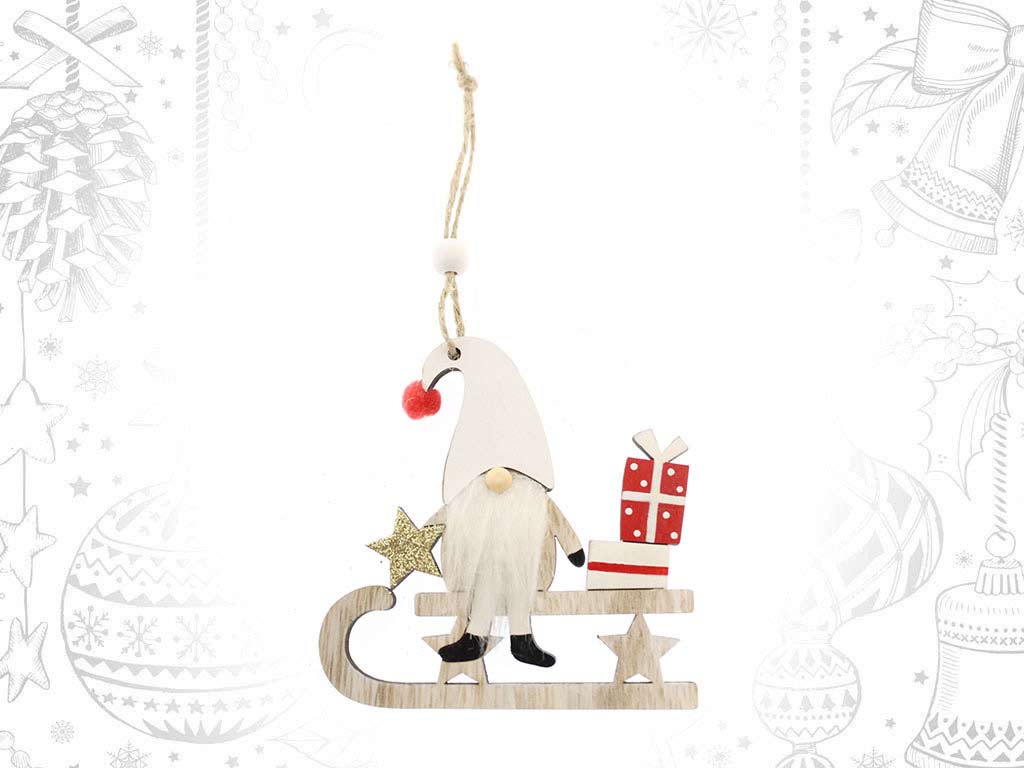 ORNAMENTO TRENO PAI NOEL BRANCO cod. 9315402