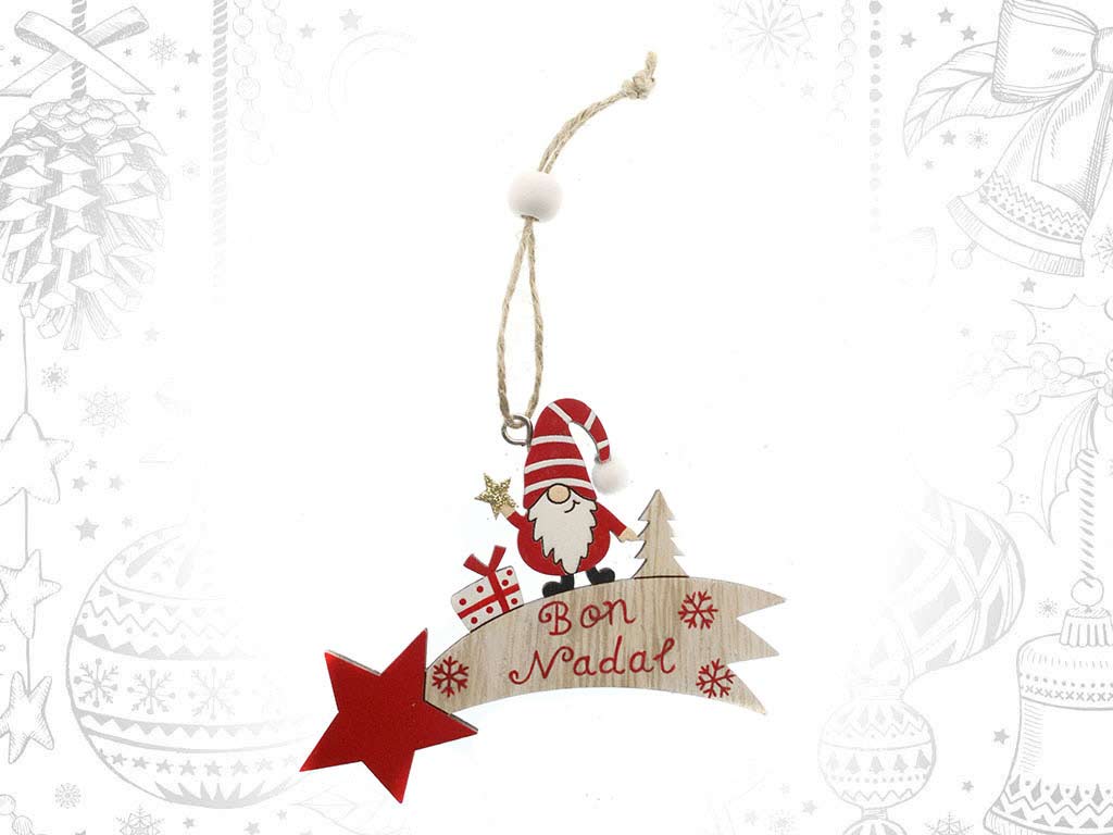 COLGANTE ESTRELLA PAPA NOEL ROJO BON NAD cod. 9315406