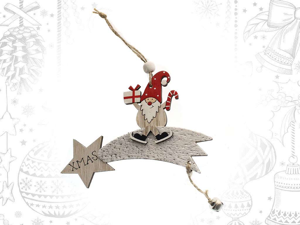 ORNAMENTO STELLA BABBO NATALE BIANCO cod. 9315434