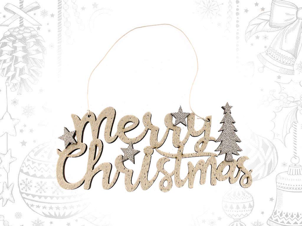 COLGANTE MERRY CHRISTMAS BEIGE cod. 9315454