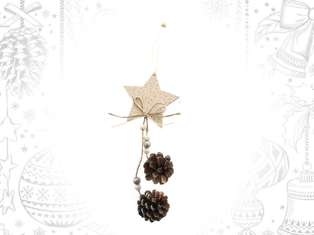 WHITE PINE STAR ORNAMENT cod. 9315473