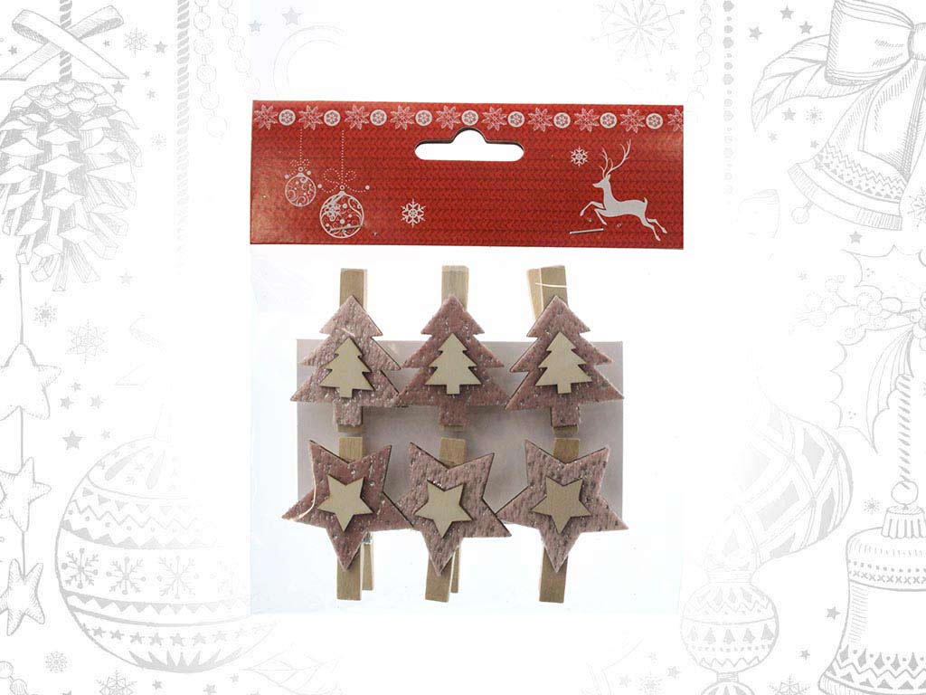 SET 6 MOLLETTE STELLA/ALBERO ROSA cod. 9315520