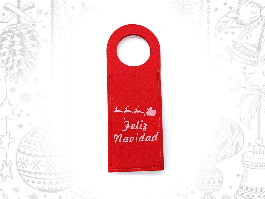 COLGANTE PUERTA FELPA ROJO FELIZ NAVIDAD cod. 9315602