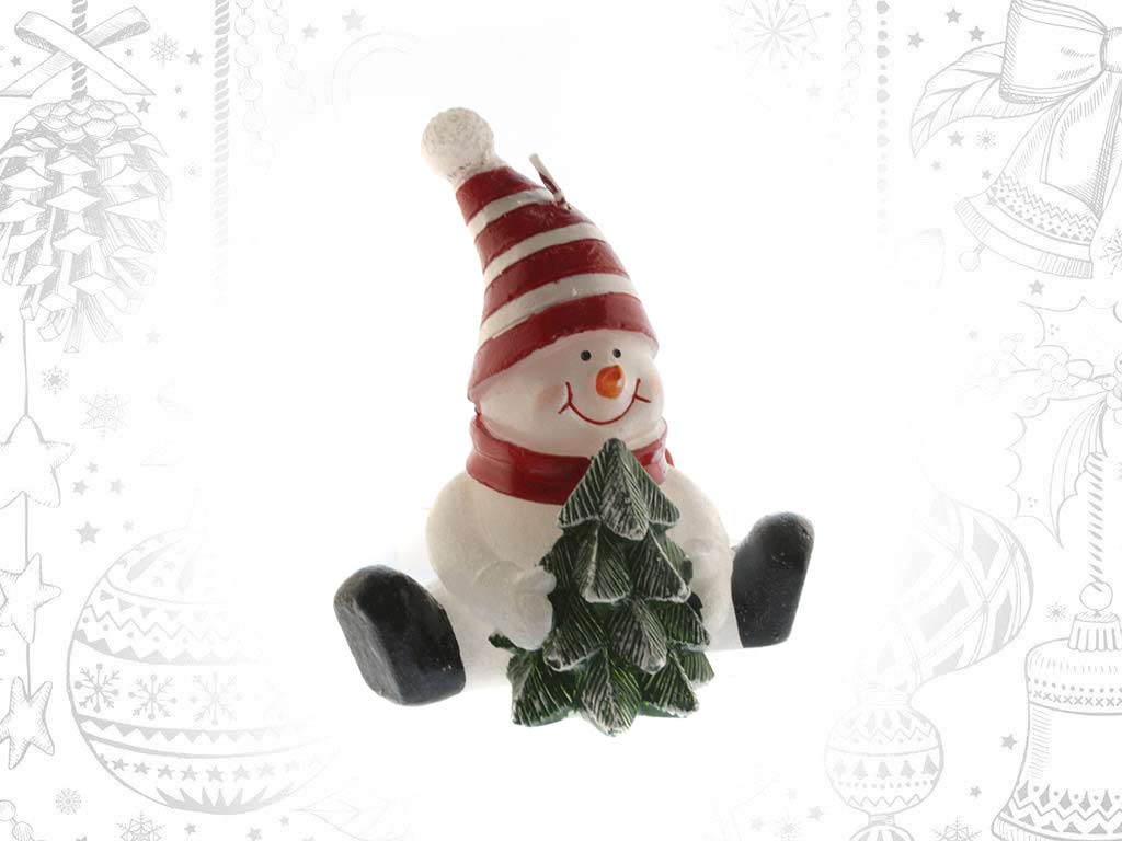 VELA BONECO NEVE CHAPEU VERMELHO cod. 9315610