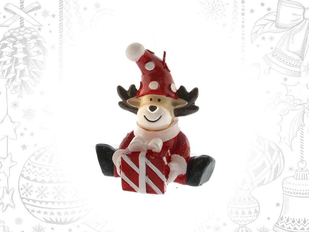 RED HAT REINDEER CANDLE cod. 9315614
