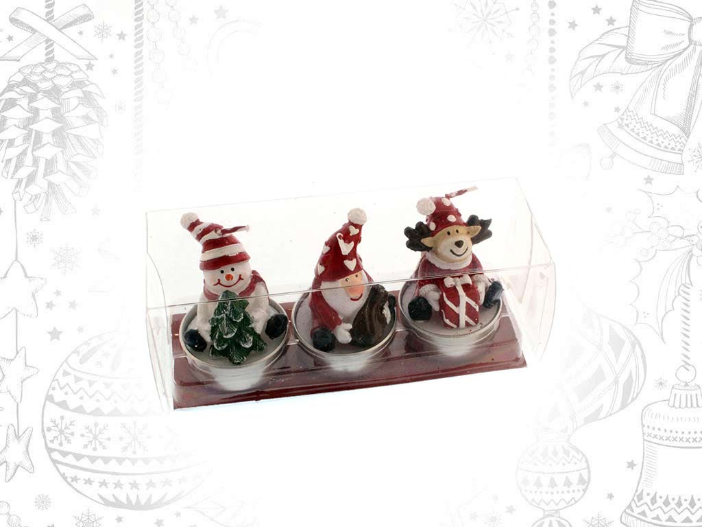 3 SET XMAS TEALIGHTS ASSORTMENT cod. 9315626