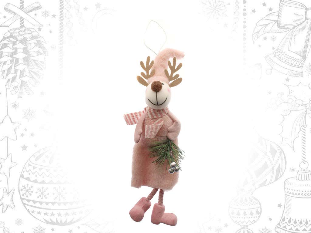 LARGE PINK REINDEER ORNAMENT cod. 9315751