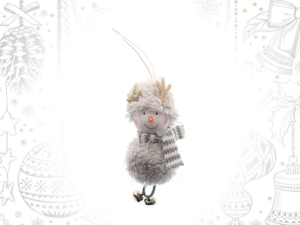 GREY ANTLERS SNOWMAN ORNAMENT cod. 9315789