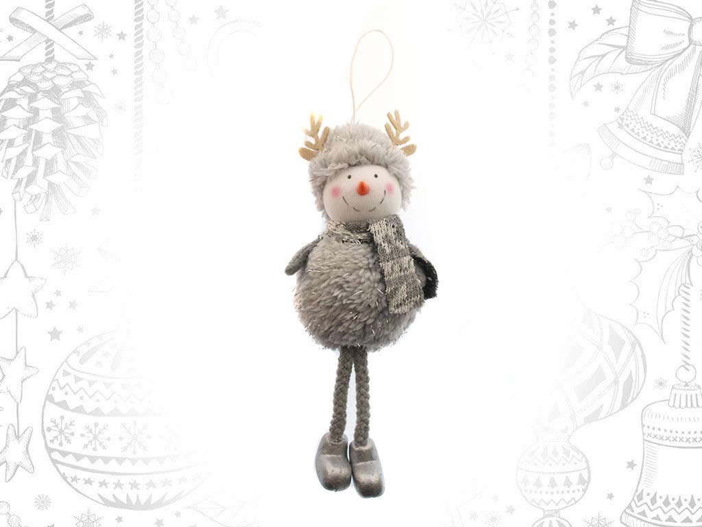 GREY ANTLERS SNOWMAN ORNAMENT cod. 9315793