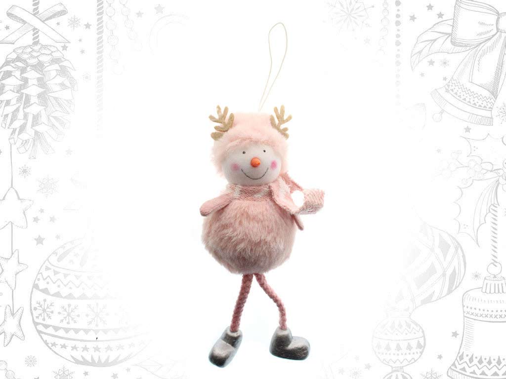PINK ANTLERS SNOWMAN ORNAMENT cod. 9315796