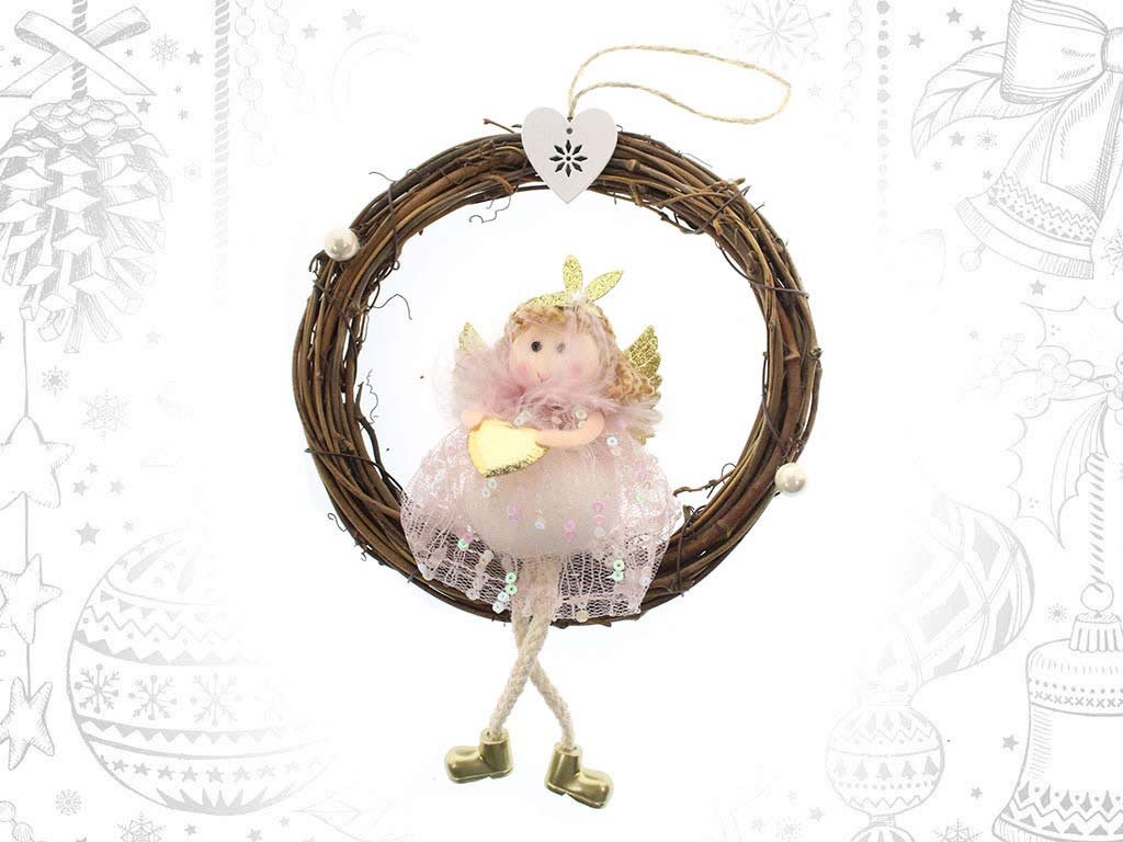 ORNAMENTO COROA ANJO ROSA cod. 9315912