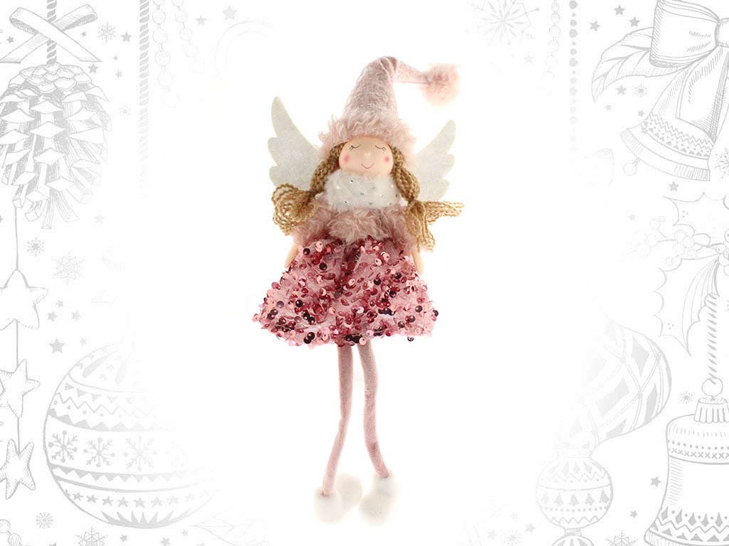 GOLDEN WINGS PINK ANGEL ORNAMENT cod. 9315927