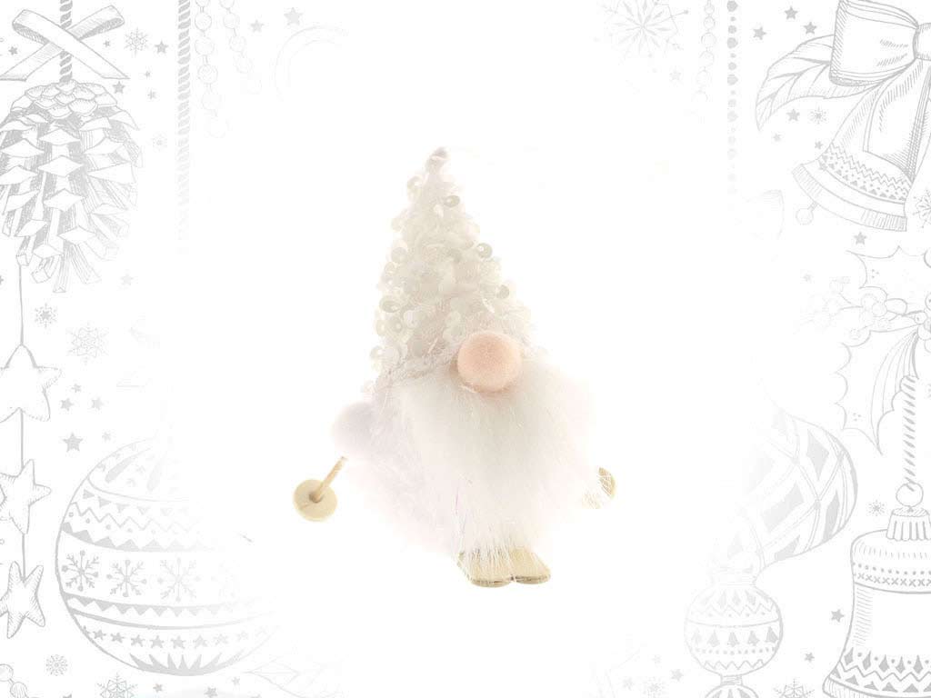 ORNAMENTO BABBO NATALE CON SCI BIANCO cod. 9315959