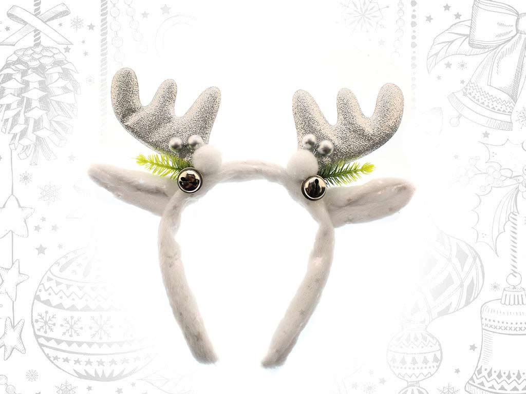 DIADEMA CUERNOS BLANCA PLATA cod. 9315969