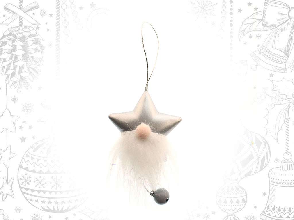 SILVER STAR SANTA ORNAMENT cod. 9315996