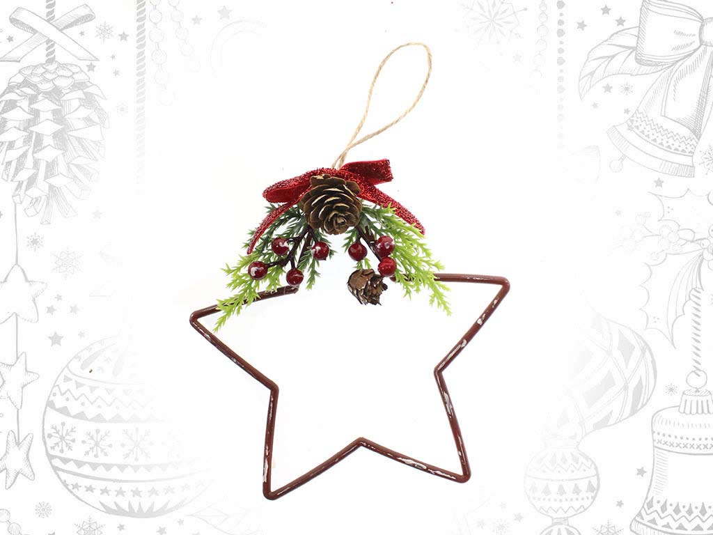 COLGANTE ESTRELLA ROJA FLORES cod. 9316011