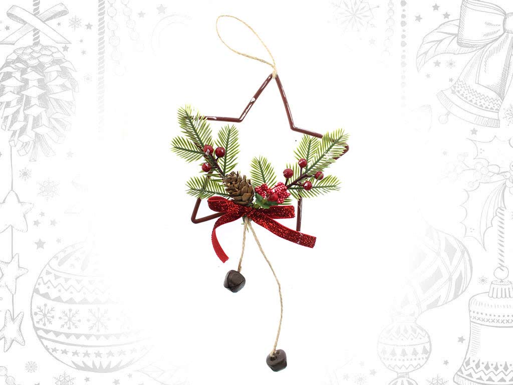 COLGANTE ESTRELLA ROJA FLORES cod. 9316014