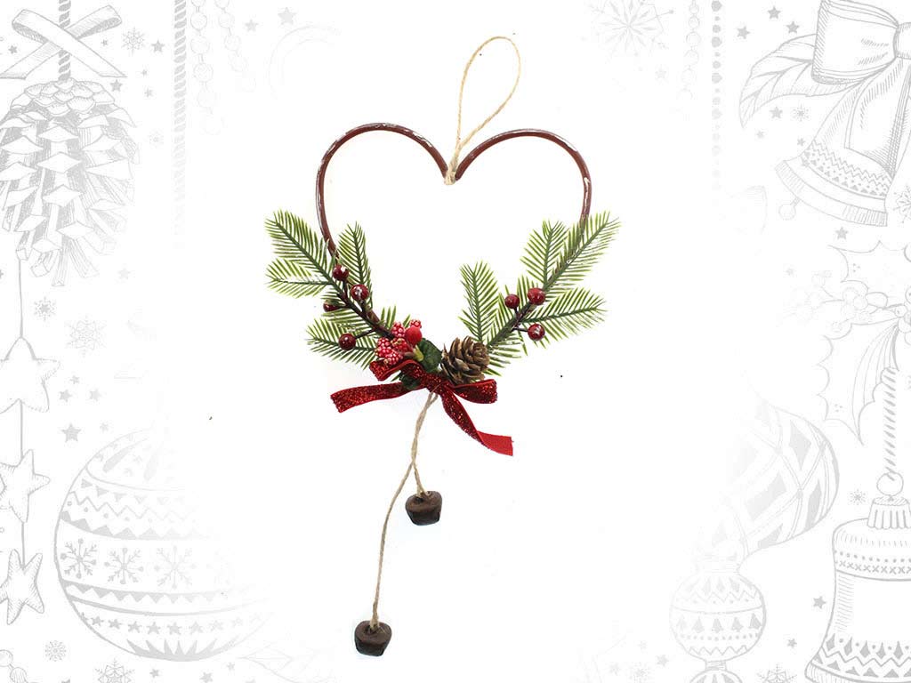 COLGANTE CORAZON ROJA FLORES cod. 9316016