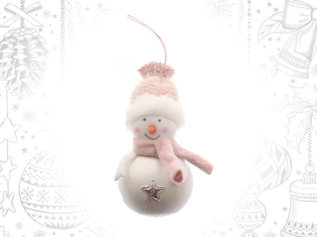 ORNAMENTO BOLA BONECO NEVE BRANCO cod. 9316062