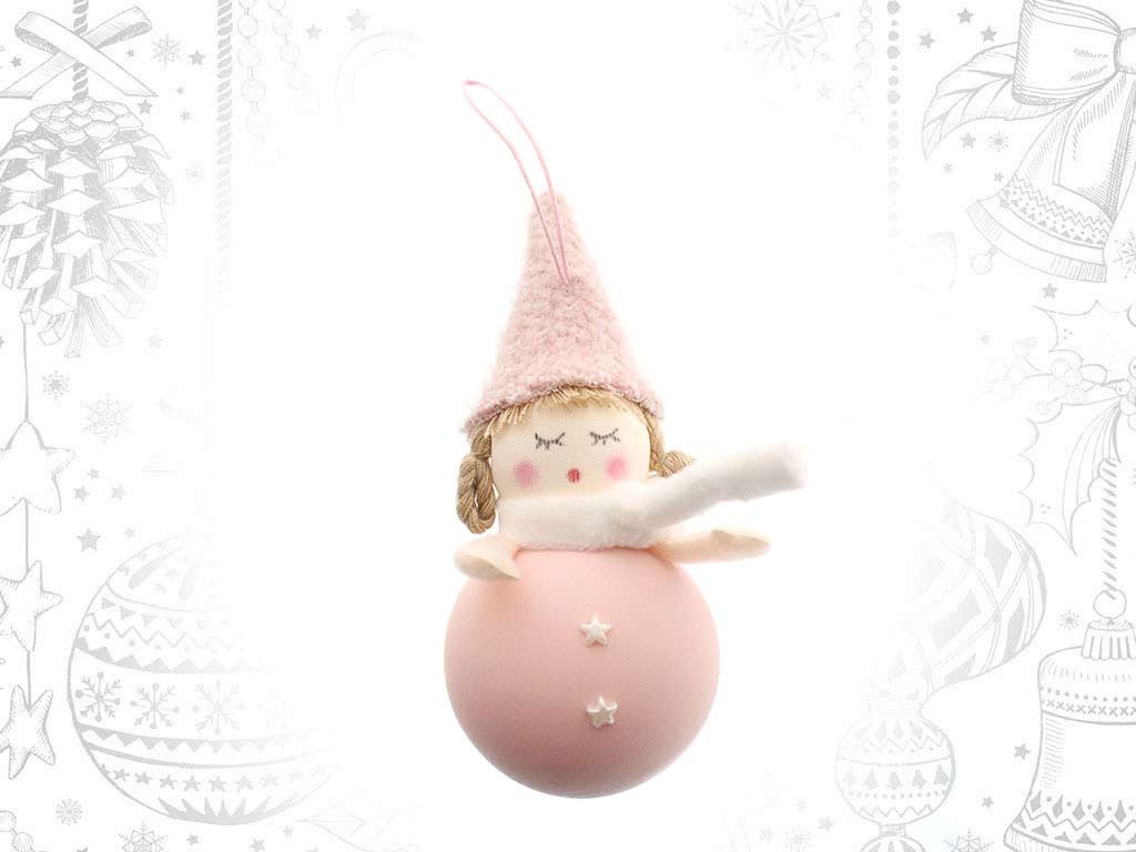 ORNAMENTO BOLA MENINA ROSA cod. 9316082