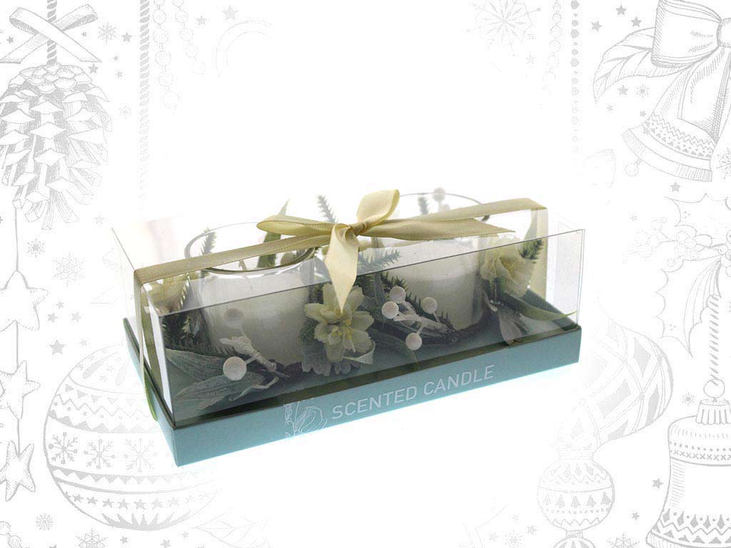 SET 2 VELAS DECORACION PLATA cod. 9316358