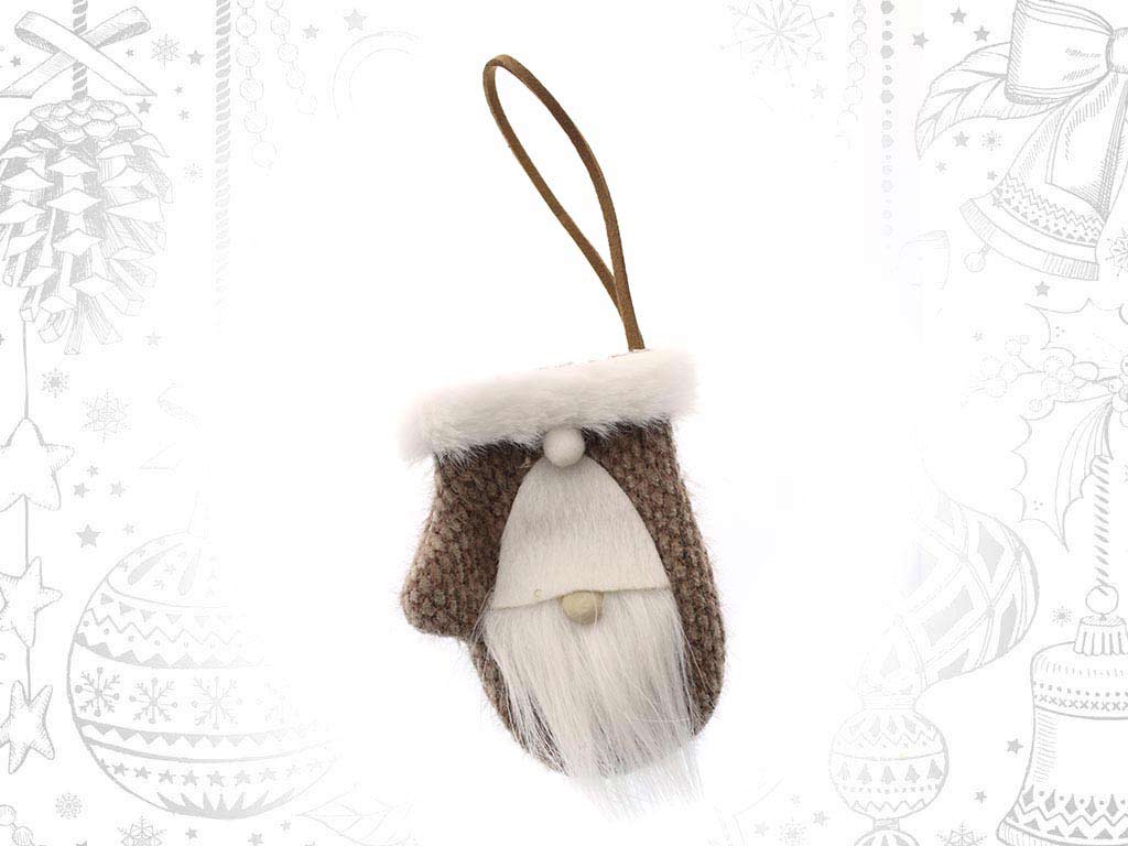 BROWN SANTA GLOVE ORNAMENT cod. 9316418