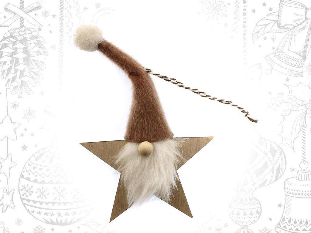 BROWN SANTA STAR ORNAMENT cod. 9316424