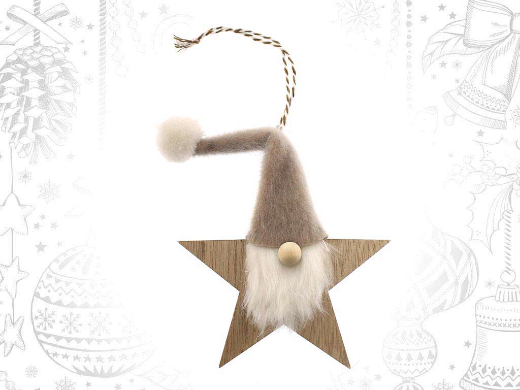 COLGANTE ESTRELLA SANTA BEIGE cod. 9316425