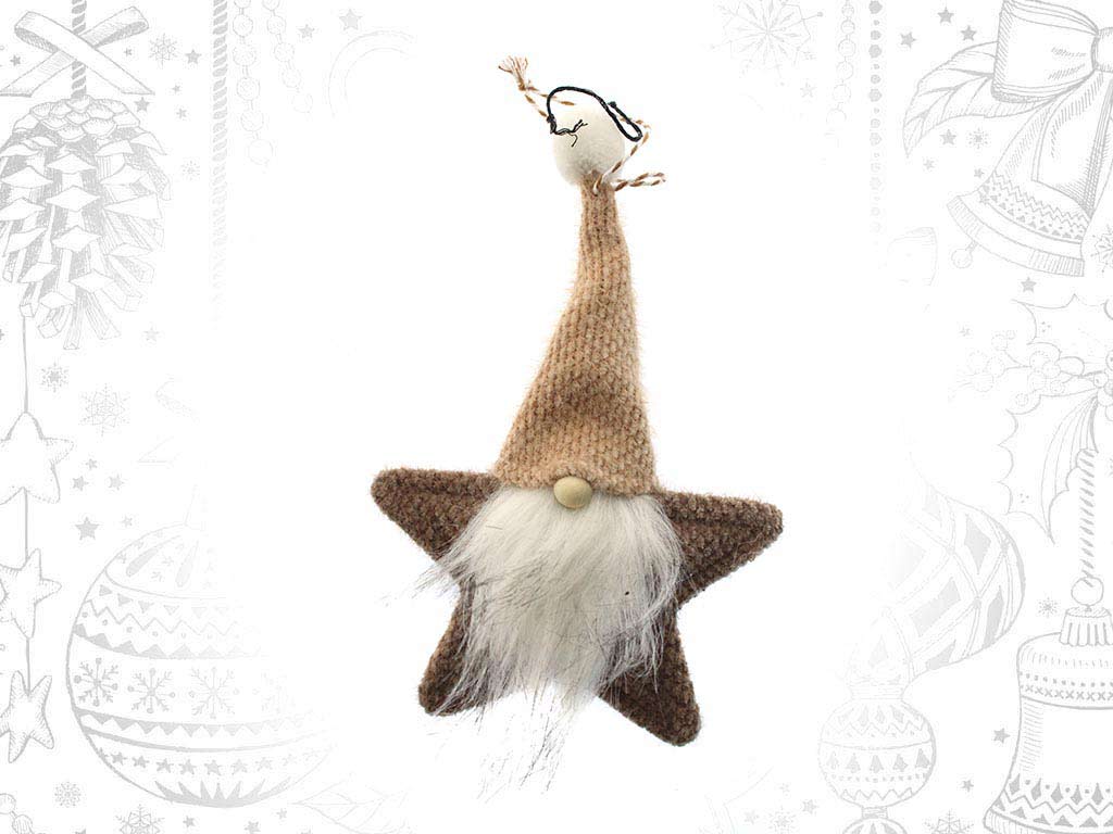 BROWN SANTA STAR ORNAMENT cod. 9316443