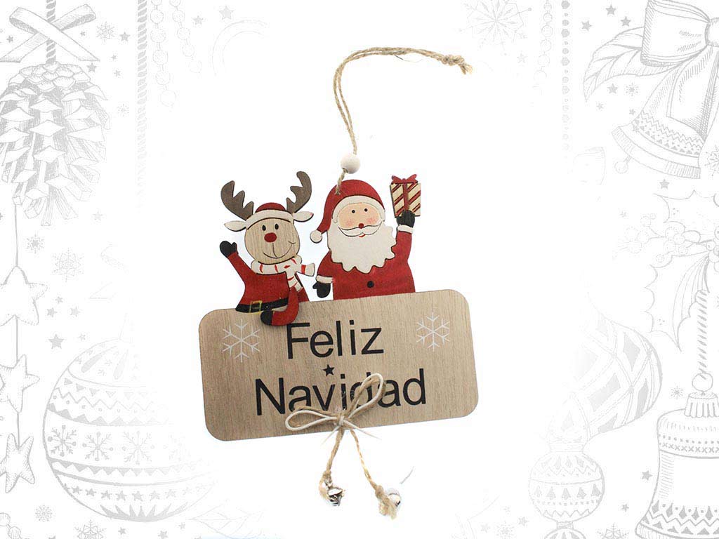 COLGANTE MADERA FELIZ NAVIDAD cod. 9316641
