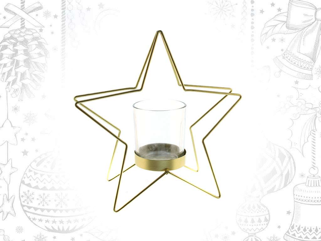 SMALL DECORATIVE GOLD STAR CANDELHOLDER cod. 9316678