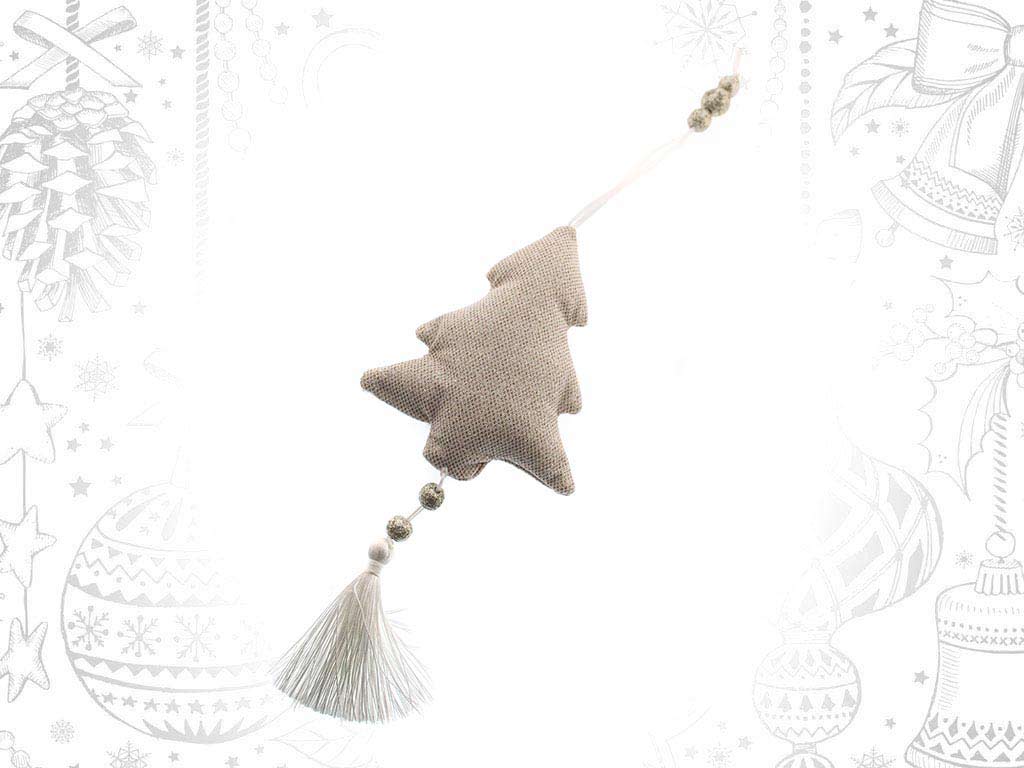 BEIGE TREE POMPOM ORNAMENT cod. 9316806