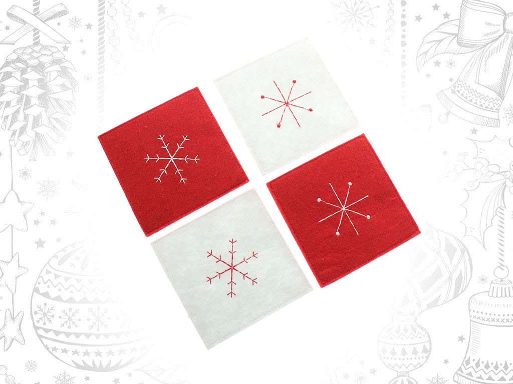 SET 4 SQUARE PLUSH COASTERS cod. 9316846