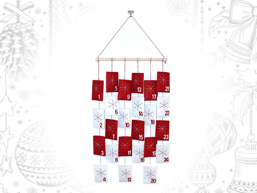 CALENDARIO AVVENTO ROSSO/BIANCO cod. 9316855