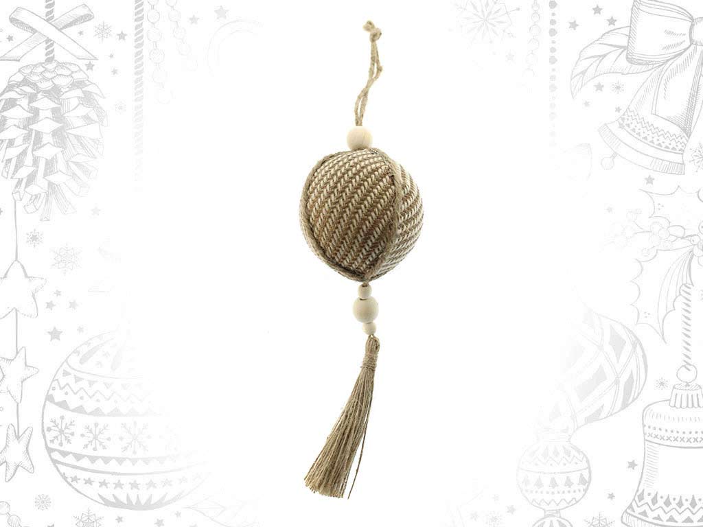 ORNAMENTO BOLA CASTANHA POMPOM cod. 9316870