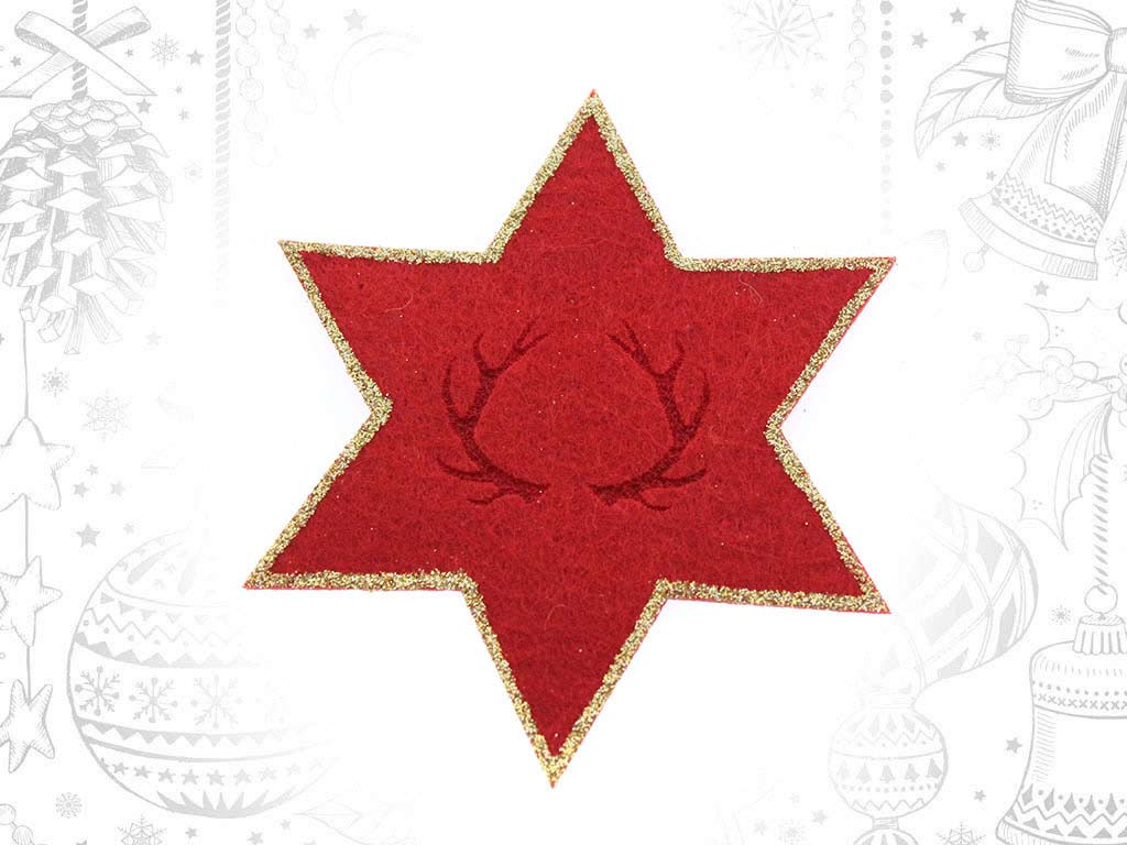 RED STAR REINDEERS HORNS COASTERS cod. 9316970