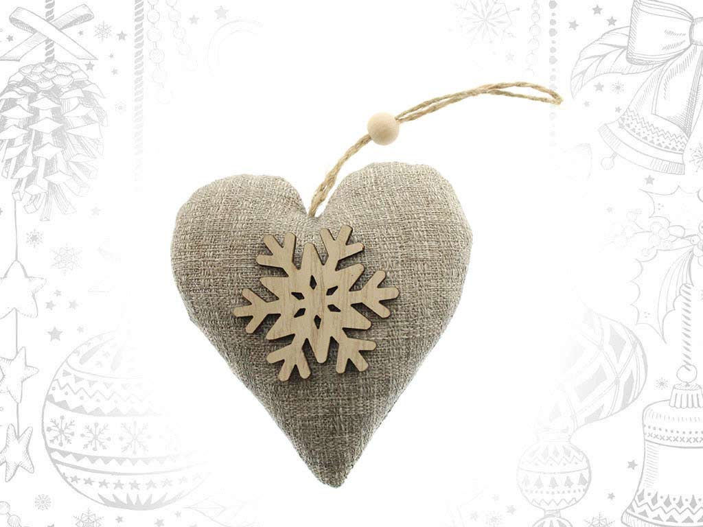 ORNAMENTO CUORE CON RENNA MARRONE cod. 9316995